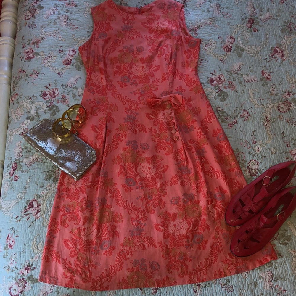 Vintage orange print dress